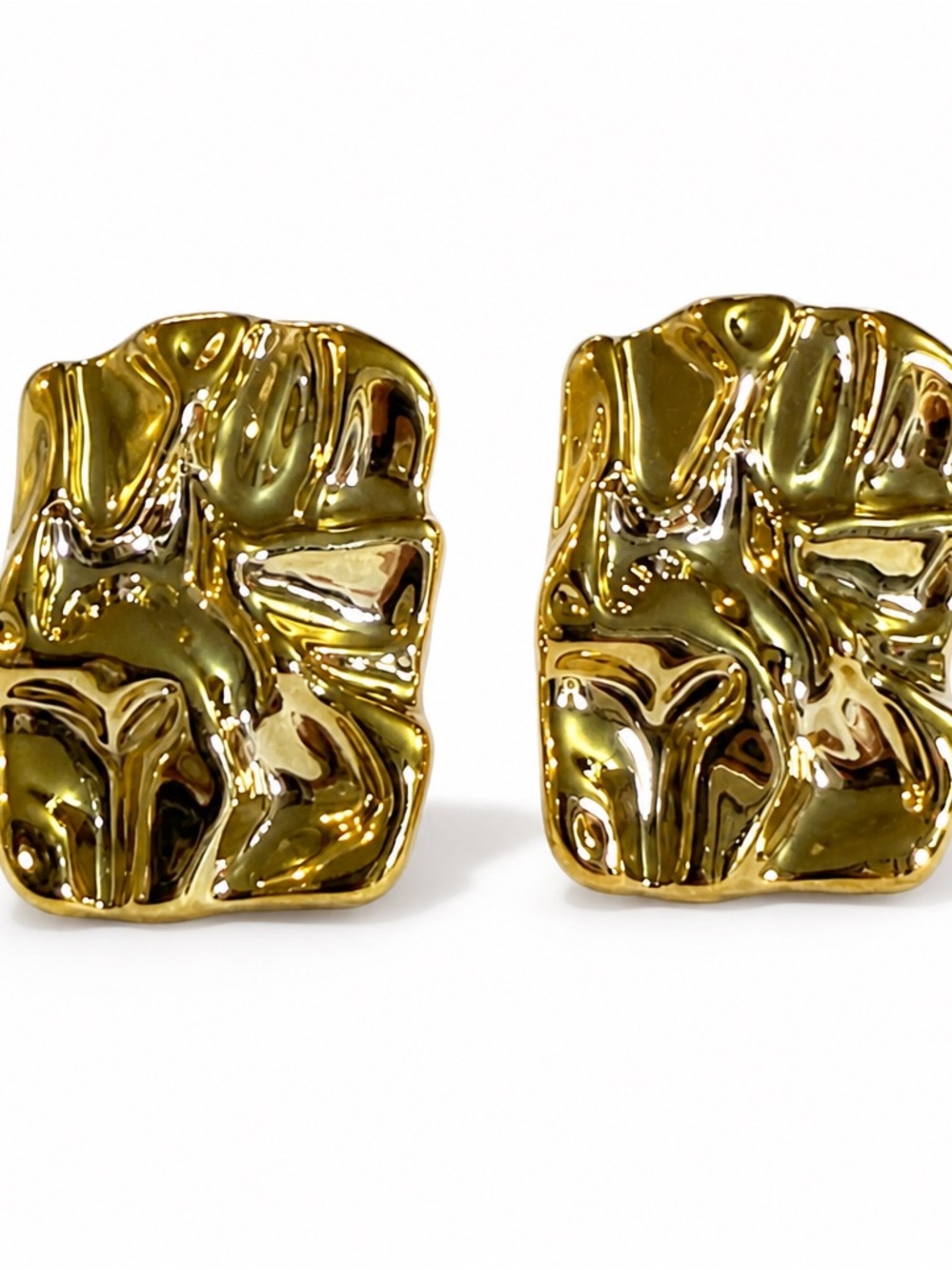 Gold Textured Earrings
